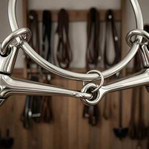 Bocado para Caballo de Carreras con Acabado Plateado Pulido, Bocado Articulado de Metal que Promueve la Salivación - Product Image 6