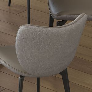 Set di 2 Sedie da Pranzo in Pelle PU Grigia e Metallo dal Design Moderno per Cucina e Sala da Pranzo - Product Image 4