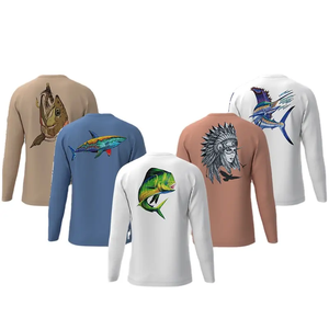 Camisa de Pesca de Manga Larga para Adultos, Impresión por Sublimación, UPF 50, Estampado Animal, 180g, Diseño de Logotipo en la Espalda, Ropa para Exteriores, OEM, ODM - Product Image 2