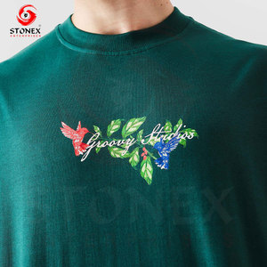 เสื้อยืดคอตตอนแขนสั้นทรงโอเวอร์ไซส์แบบดรอปโชว์เดอร์ พิมพ์ลายกราฟิก ราคาโรงงาน OEM - Product Image 6
