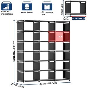 Libreria DIY Extra Large a 8 Cubi, Organizzatore di Stoccaggio Nero per Camera da Letto - Product Image 3