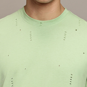 Camiseta de Algodón Vintage Personalizada con Mangas Desgastadas para Hombre, 100% Algodón, Corte Regular, Diseño con Serigrafía Frontal, Estilo Urbano - Product Image 5