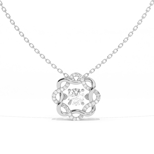 Pendentif Aarinya pour femme en or 9 carats plaqué or, diamant de laboratoire taille brillant, pierre centrale pavée, certifié IGI, classique pour fiançailles - Product Image 2