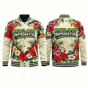 Blouson Bomber Unisexe Vintage Automne, Motif Uni, Doublure Polaire, Imperméable, Style Décontracté, Vêtement d'extérieur Style Équipe - Product Image 1
