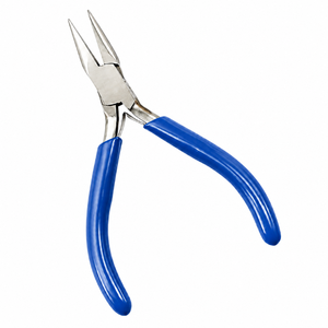 Pince à bec effilé en acier inoxydable avec poignée bleue pour la fabrication de bijoux et le cintrage de fils DIY - Product Image 1