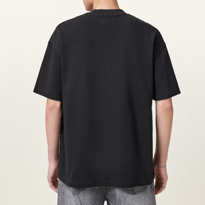 Camiseta Negra Extra Grande de Algodón para Hombre, Estilo Moderno, con Estampado de Letras Naranja y Amarillo, Cuello Redondo, Manga Corta, Estilo Casual - Product Image 2