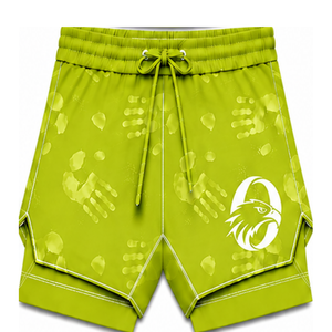 Lime Green White <b>Swim</b> Set Sleeveless Racerback Tank <b>Top</b> with Matching Shorts Lightweight Quick Dry Training Performance Swimwear - Product Image 4