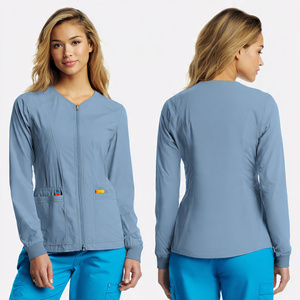 Stretchable Knitted Unisex Scrub Jackets Full Sleeve Breathable Comfortable Hospital Use - Product Image 4