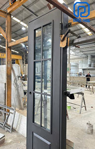 Porte d'entrée moderne en fer forgé 2026 avec verre isolant, porte extérieure de sécurité personnalisée pour villa - Product Image 2