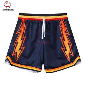 Shorts de basketball décontractés personnalisés OEM en mesh, nom et numéro d'équipe personnalisés, séchage rapide, respirant, taille élastique de haute qualité - Product Image 5