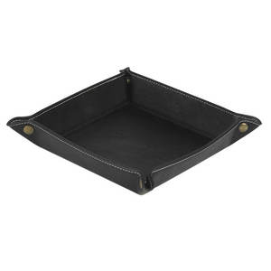 Plateau de rangement pliable haut de gamme en cuir PU écologique pour bijoux, dés et articles de toilette, idéal pour le bureau - Product Image 1