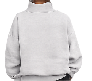 Custom Women’s Oversized Mock Neck Sweatshirt Casual Loose <b>Pullover</b> Fleece Crewneck Long Sleeve Streetwear <b>Jumper</b> sweatshirt - Product Image 2