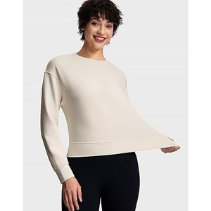 Sudadera de Mujer de Algodón 100% Ecológico, Diseño Otoñal, Cuello Redondo, Holgada, Informal, con Logotipo Personalizado en la Parte Delantera/Trasera - Product Image 4