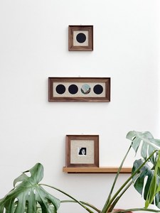 Walnut Wood <b>Frame</b> with Round Canvas Mat Window / Handmade <b>Square</b> Picture <b>Frame</b> / Wall & Shelf Decor / Minimalist Home Decor - Product Image 5