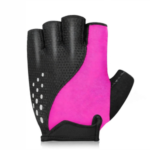 Gants de cyclisme d'été personnalisables pour VTT et vélo de route, ajustables, respirants, rembourrés, demi-doigts, unisexe, avec fermeture auto-agrippante - Product Image 1
