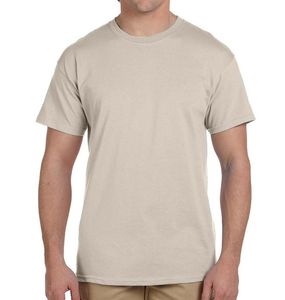 เสื้อยืดคอกลมแขนสั้นสีเบจสำหรับผู้ชาย ทรงปกติ สวมใส่สบาย ผลิตจากผ้าฝ้ายเจอร์ซีย์ถัก 100% สีพื้น แห้งเร็ว น้ำหนัก 180 กรัม - Product Image 1