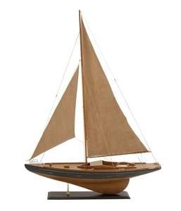 Escultura Decorativa de Barco de Madera para Mesa, Adorno Náutico Costero para Exhibición en Estante, Decoración Interior para Hogar u Oficina - Product Image 1