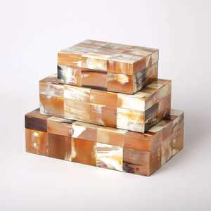 Caja de Joyería Artesanal de Cuerno y Hueso de Búfalo Natural, Caja Decorativa Grabada, Regalo Artesanal - Product Image 3