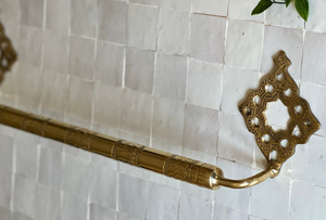 Vintage Wall Mount Gold Plated Brass <b>Bathroom</b> Towel Rack Luxury Golden Towel Bar Holder for Bath Shower Durable Rust-Resistant - Product Image 3