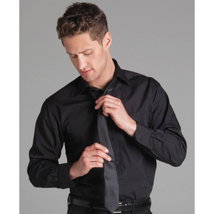 Chemise à manches longues en coton 100% à carreaux, couleur unie, logo personnalisé OEM, chemise décontractée pour hommes - Product Image 5
