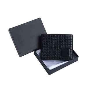 Portefeuille en cuir véritable noir de luxe fait main pour homme, portefeuille fin - Product Image 3