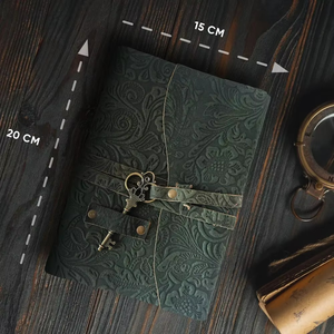 Diarios Encuadernados en Cuero Vintage, Libro Hecho a Mano con Acabado Rústico para Hombres y Mujeres, Papel sin Líneas, 300 Páginas, Hebilla de Aleación - Product Image 4