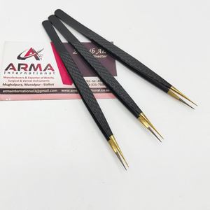 Pince à épiler professionnelle en acier inoxydable écologique pour extensions de cils, à pointe fine, testée à la main, durable - Product Image 3