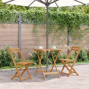 Petite table de jardin pliable en bois d'acacia massif, tables d'extérieur - Product Image 1