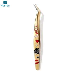 High Precision Matte Black 45-Degree Curved Stainless Steel Volume Tweezers, Non-Slip Anti-Static Eyelash Extension Tools - Product Image 3