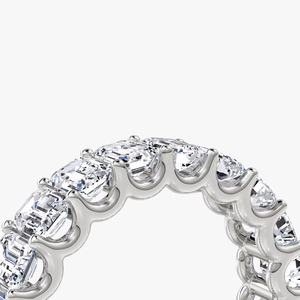 แหวนเพชรแล็บโกรว์ทรงเอเมอรัลด์แบบ Eternity Band ทองคำขาว 14K แหวนแต่งงานแบบ Eternity เต็มวง แหวนหรูสำหรับเจ้าสาวและวันครบรอบ - Product Image 3