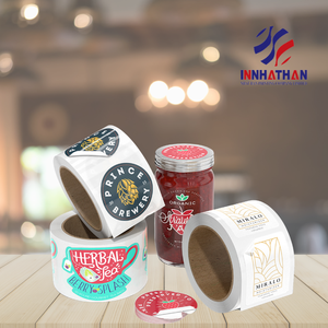 Étiquettes personnalisées de haute qualité, autocollantes, pour café, boissons énergisantes, résistantes à l'eau et à la chaleur, format et forme sur mesure - Product Image 1