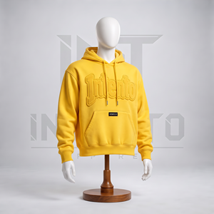 Sudadera con Capucha Unisex Casual con Letras Bordadas en Rosa de Intento, con Bolsillo Frontal Tipo Canguro - Product Image 3