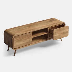 High Quality Solid Wood TV <b>Cabinet</b> with Storage Compartments Sliding Doors Entertainment Unit for Living Room Hotel Apartment Pr - Product Image 4