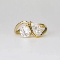 Bague de mariage en or massif 18 carats avec diamant de laboratoire certifié IGI, taille brillant, 2,00 carats, clarté VS1, couleur F, style cluster