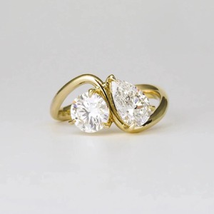 Bague de mariage en or massif 18 carats avec diamant de laboratoire certifié IGI, taille brillant, 2,00 carats, clarté VS1, couleur F, style cluster - Product Image 1