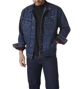 Hot Sale <b>Men's</b> Flannel Lined <b>Denim</b> <b>Jacket</b> Outdoor Wear Coats Streetwear Style With Logo Printing for Winter <b>Men</b> <b>Denim</b> <b>Jacket</b> - Product Image 4