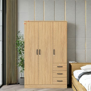 Armario Moderno FURNIZONE de 3 Puertas y 3 Cajones, de Tablero de Partículas, Ahorra Espacio, para Dormitorio, Uso en Hoteles, 12_0144 - Product Image 1
