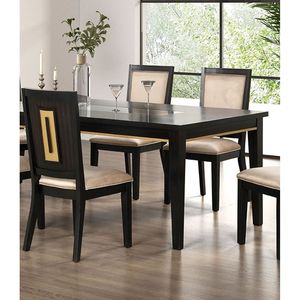 Tavolo da Pranzo Rettangolare Contemporaneo in Stile Espresso con Inserto a Specchio, 1 Pezzo, Arredamento per Cucina e Sala da Pranzo - Product Image 3