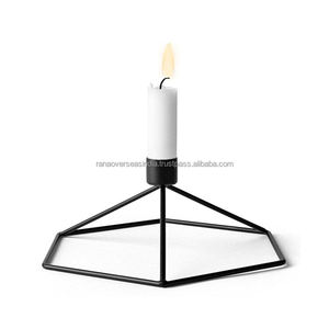 Bougeoir en métal géométrique 3D de haute qualité pièce d'accent unique et artistique pour anniversaire de mariage et décor de fête - Product Image 6