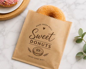 Bolsas de Papel Antigrasa para Donuts con Asas Troqueladas, Ecológicas, Biodegradables, Impresión Offset, Reciclables, Bolsas Estándar para Envasado de Alimentos - Product Image 3