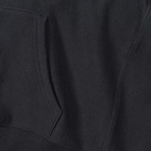 Sudadera con Capucha de Felpa de Corte Holgado en Color Negro Mate, Sudadera con Capucha de Mezcla de Algodón Suave, Informal, Cálida, Unisex, Estilo Urbano - Product Image 6