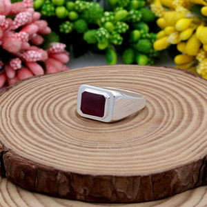 Wholesale 925 Sterling <b>Silver</b> Natural Ruby <b>Emerald</b> Cut <b>Ring</b> for Men Women Bezel set <b>Ring</b> Natural Red Gemstone Handmade Jewelry - Product Image 5