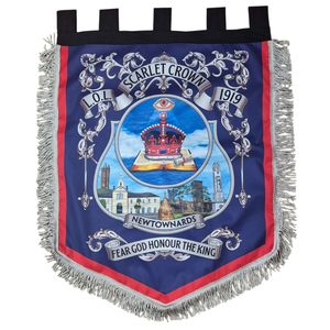 drapeau historique, probablement une reproduction ou un objet commémoratif, représentant le 5e bataillon du Royal Irish - Product Image 3