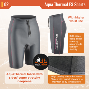 Pantalones Cortos Térmicos de Forro Polar Acuático para Mujer, Cintura Alta con Cordón Ajustable, Neopreno Supratex, Pantalones Térmicos de Neopreno para Buceo, Surf, SUP, OEM/ODM - Product Image 3