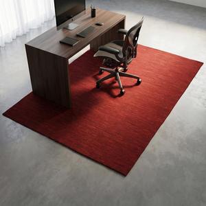 Tapis de luxe en laine rouge unie noué à la main avec motif floral classique pour salon et chambre à coucher - Product Image 2