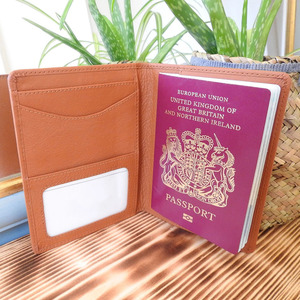 Genuine Leather Passport Travel Wallet RFID Blocking Holder Multiple <b>Card</b> Slots Cowhide Organizer Custom Logo OEM Wholesale rate - Product Image 3