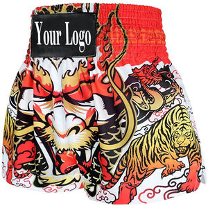 Shorts de Muay Thai légers et souples en gros, noirs, pour le kickboxing, le kimono de Jiu Jitsu, respirants, pour la boxe - Product Image 2