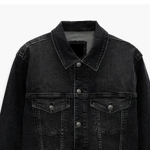 Custom Acid Wash Denim <b>Jacket</b> Unisex Street Wear <b>Trucker</b> Raw Edge Heavyweight Denim <b>Jacket</b> Streetwear Jean Coat - Product Image 6