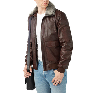 Men's 100% Polyester Thick Cotton-Filled Leather Jacket Stand Collar <b>Covered</b> <b>Button</b> Patchwork Design Windproof Breathable High - Product Image 3