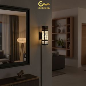 ไฟติดผนัง LED สำหรับห้องนั่งเล่น/ห้องนอน/ทางเดิน รุ่น Auto Cad Layout 3500K (แสงวอร์มไวท์) ยี่ห้อ Viet Nam CM Decor วัสดุเหล็ก/สแตนเลส 100 ลูเมน/วัตต์ สีดำ - Product Image 6